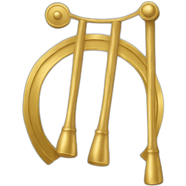 Golden metal gong with mallet emoji