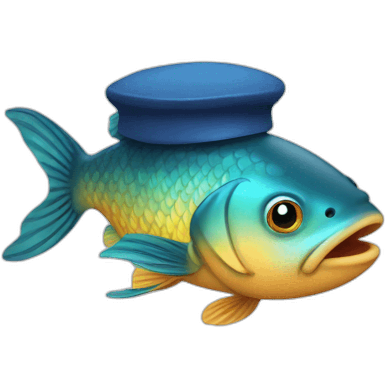 fish with cap emoji