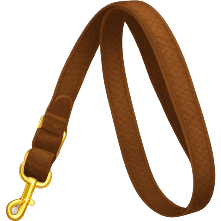 Brown dog leash with golden carabiner emoji