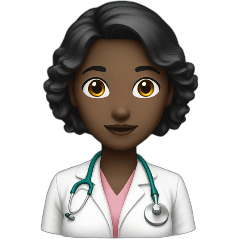 nurse white skin black hair girl single emoji emoji