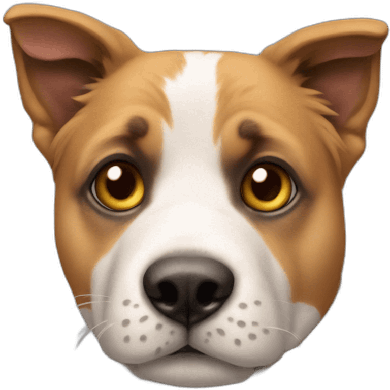 Chien qui fais un câlin a un chat emoji