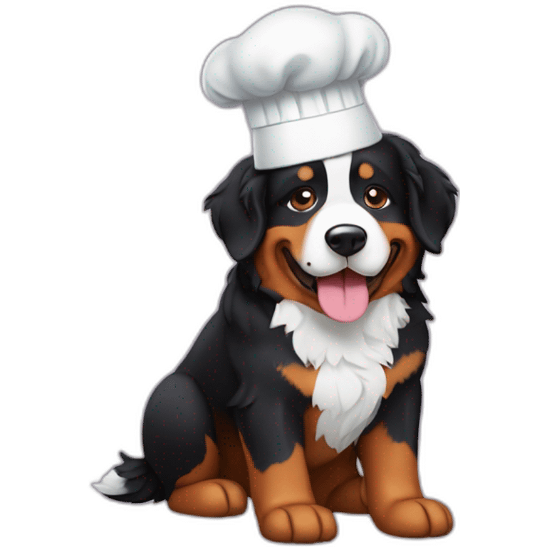 bernese mountain dog with a chef top hat emoji