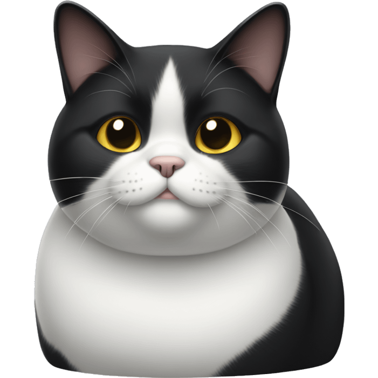 Fat black and white cat emoji