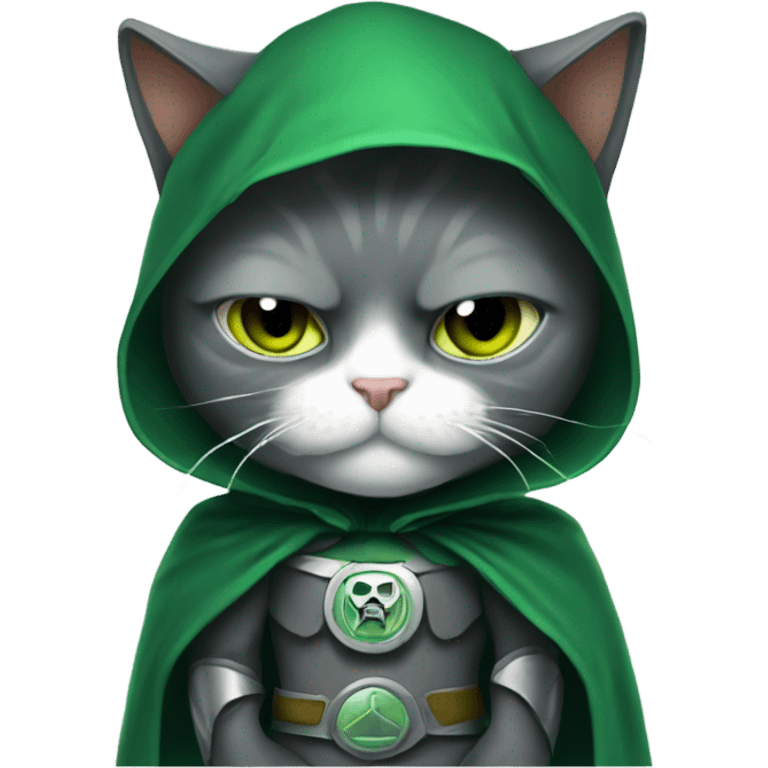 Cat dressed as dr doom emoji