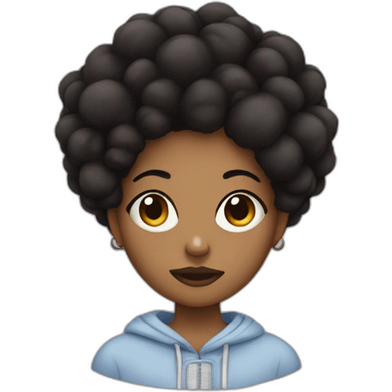 sick girl with 2 afro puffs  emoji