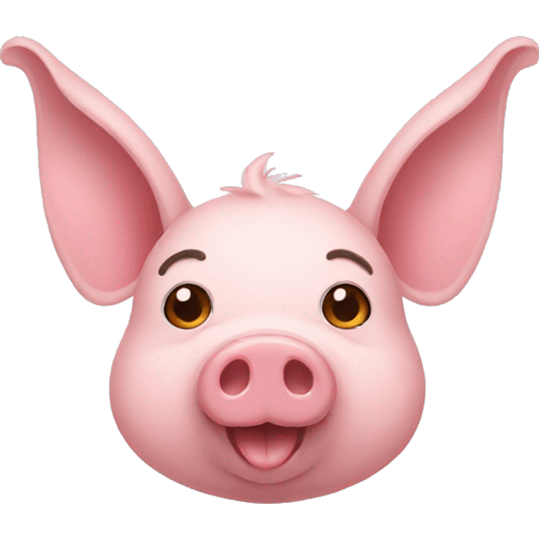 Pig wearing bunny ears  emoji