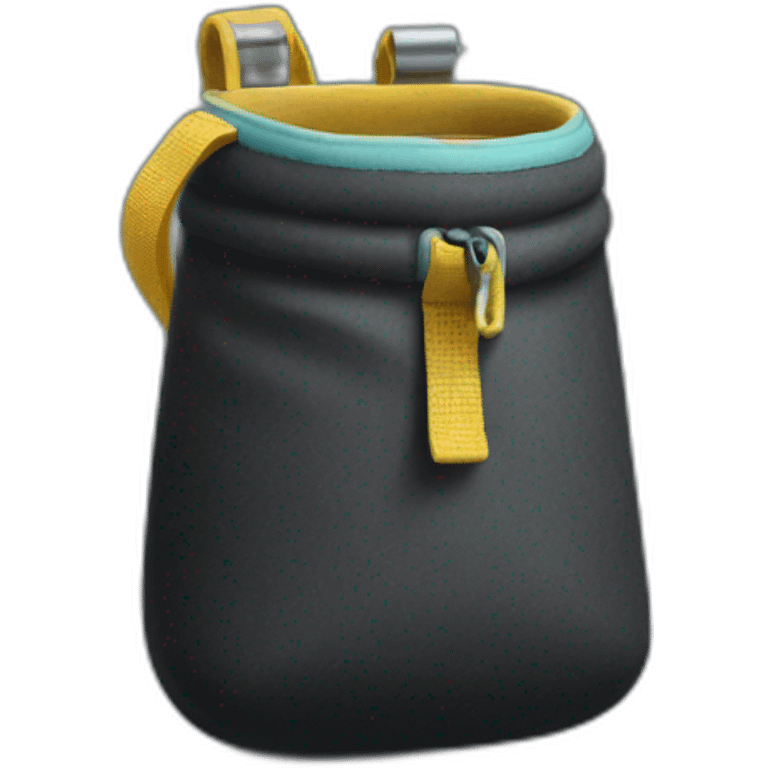 Small chalk climbing bag, with chalk in it emoji