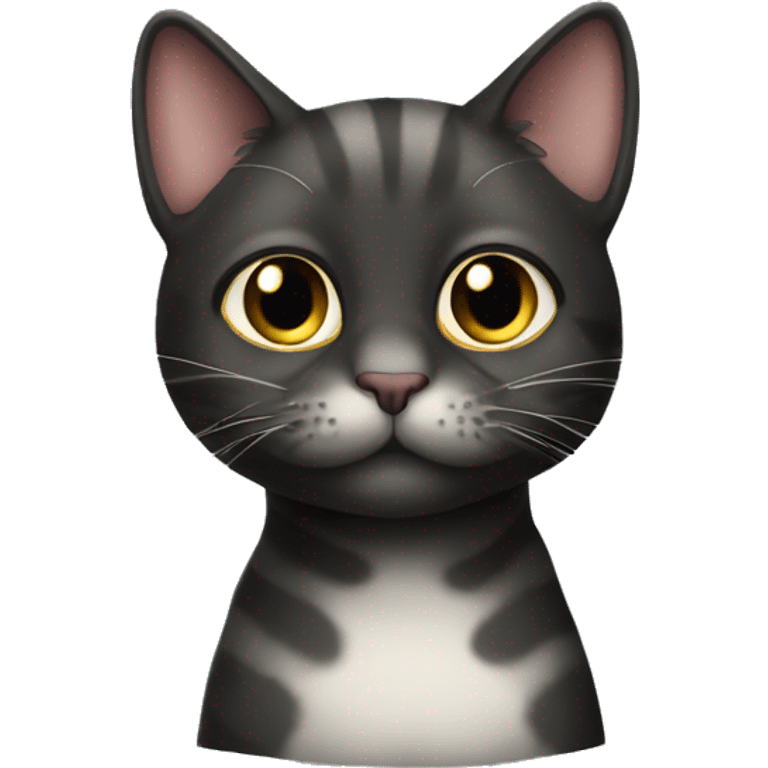 dark taby cat (not fat, big eyes) being silly emoji