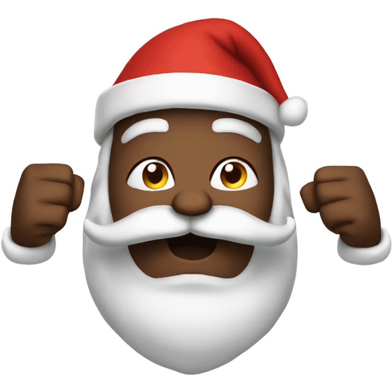 Santa showing biceps emoji