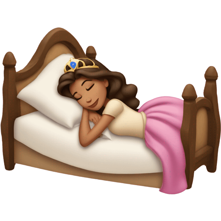 Sleeping brunette beauty princess Disney emoji