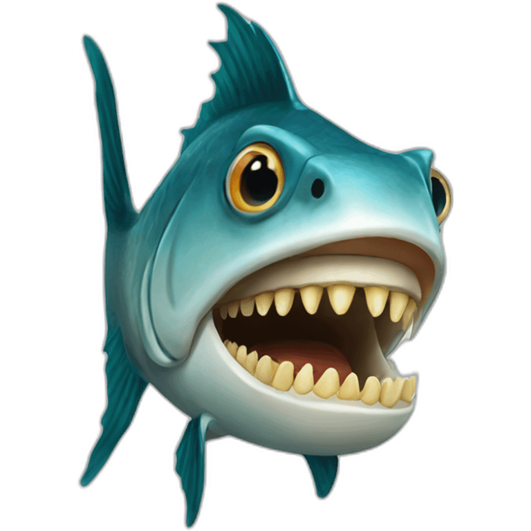 fish head with human teeth emoji