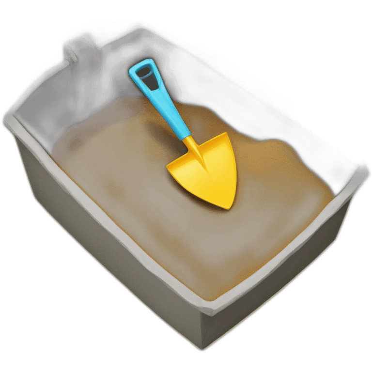 sandbox with toy shovel, toy bucket emoji