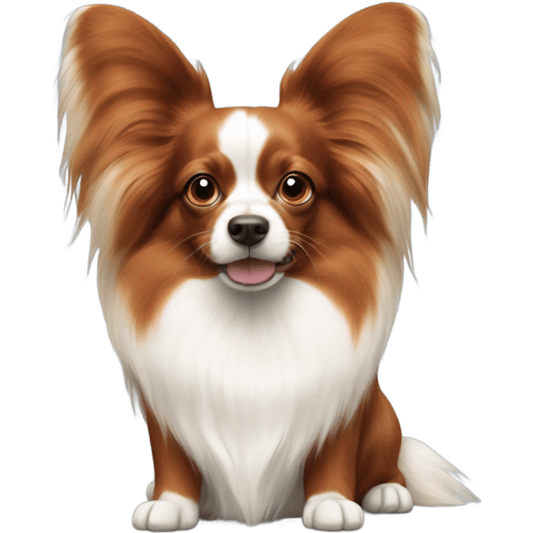 Red and white papillon dog  emoji