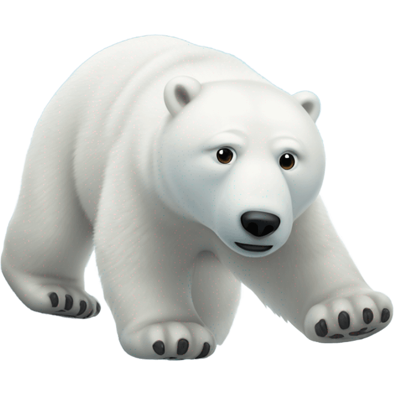 Polar bear toboganning emoji