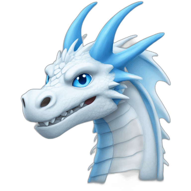 White dragon with blue eyes emoji