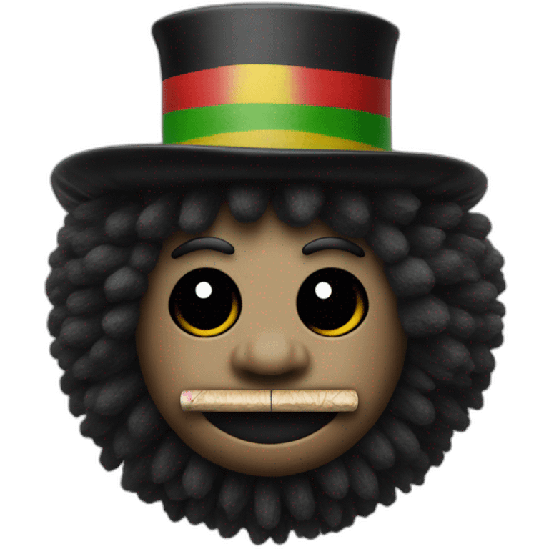 gollywog Jamaican Rasta hat with cigar emoji