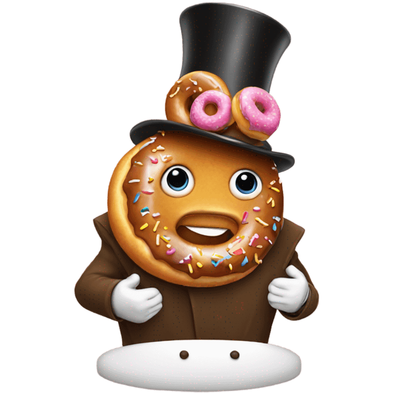 Donut with top hat emoji