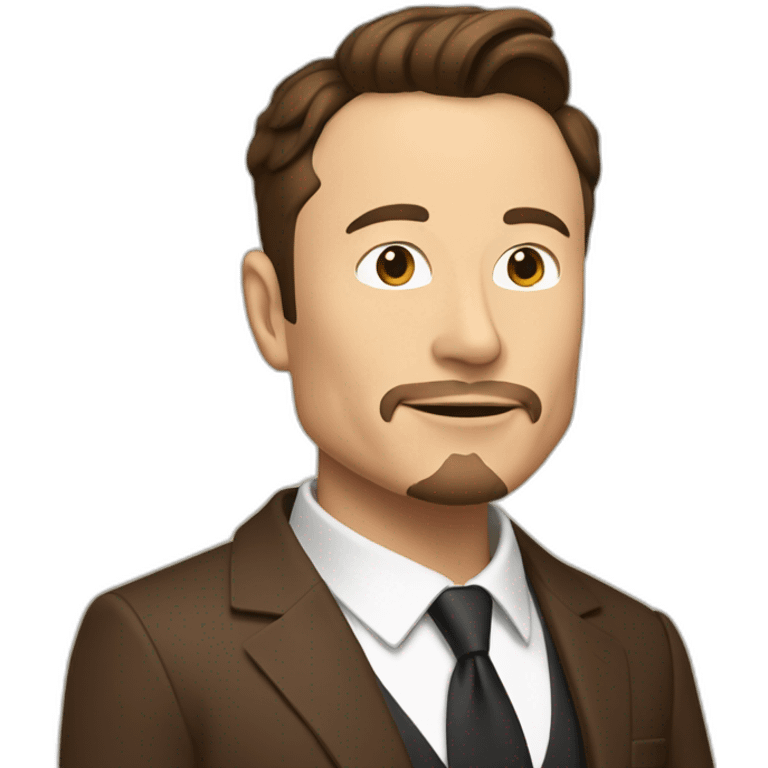 elon musk with anchor beard in a brown suit emoji