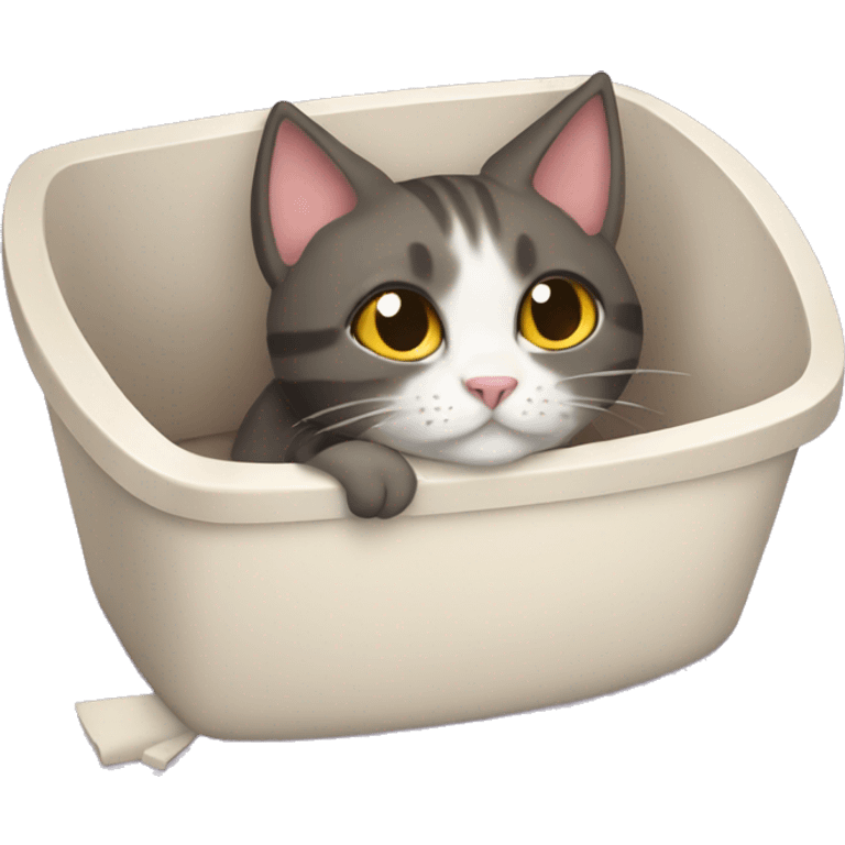 Cat in a litter box emoji