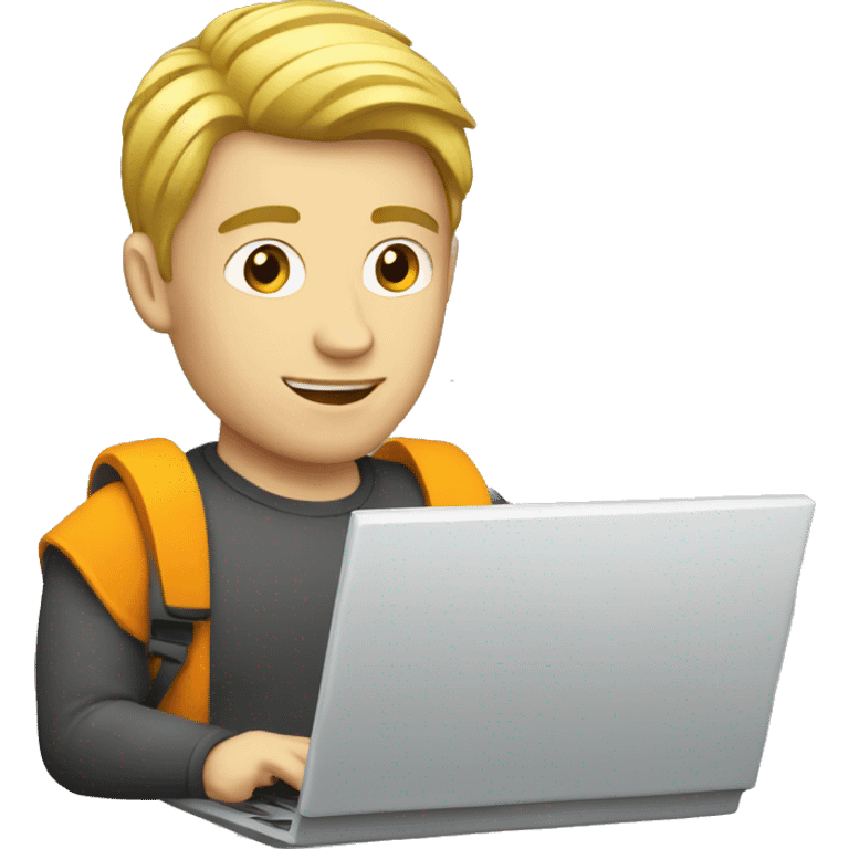 white male cybersportsman with laptop emoji