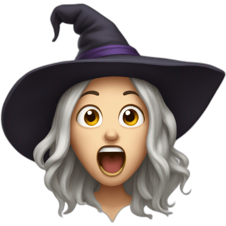 yawning witch emoji