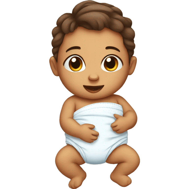 Baby with diaper in hand emoji