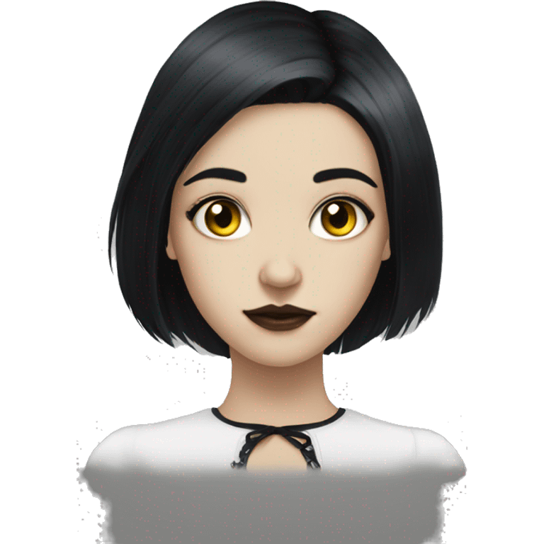 black haired girl portrait gothic emoji