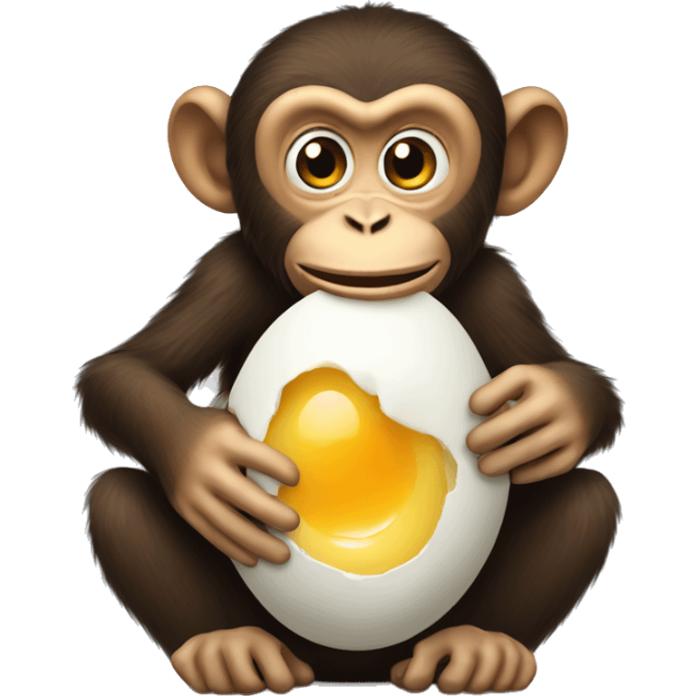 Monkey eating egg emoji