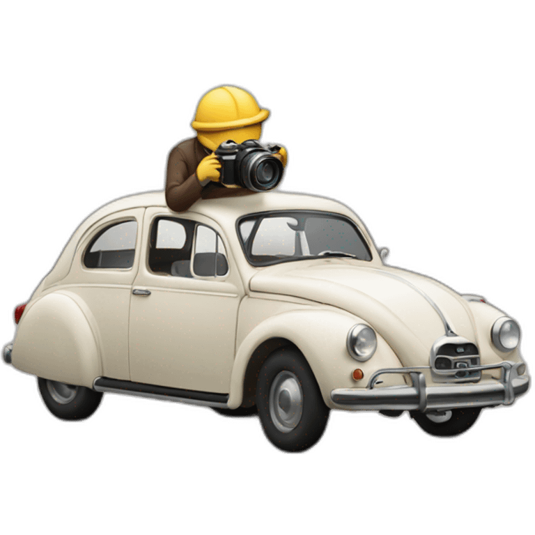 photographe qui photographie une voiture emoji