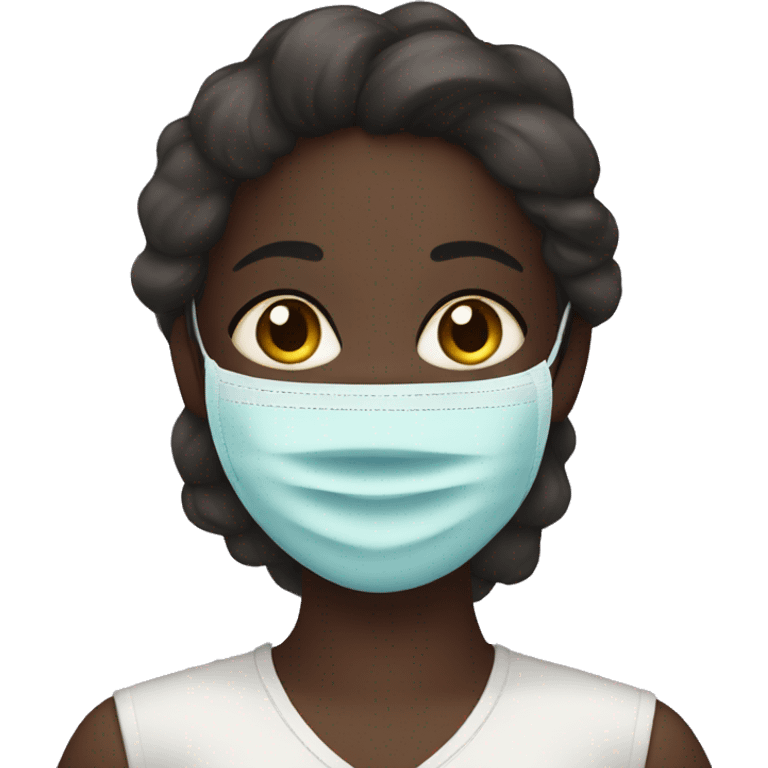 Dark skinned Girl wearing a facial mask emoji