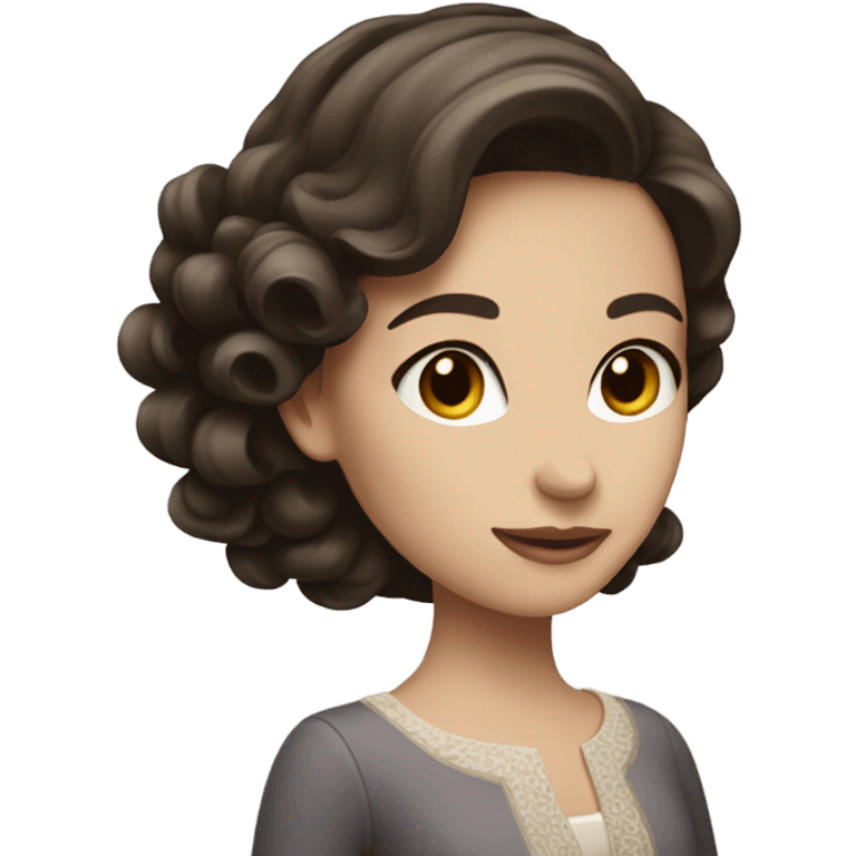 Elegant girl - fair - dark brown hair emoji