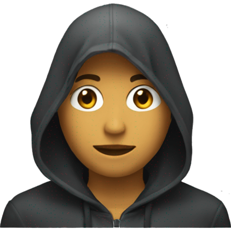 Un jeune noir avec une capuche qui fait de l’ombre sur son visage  emoji