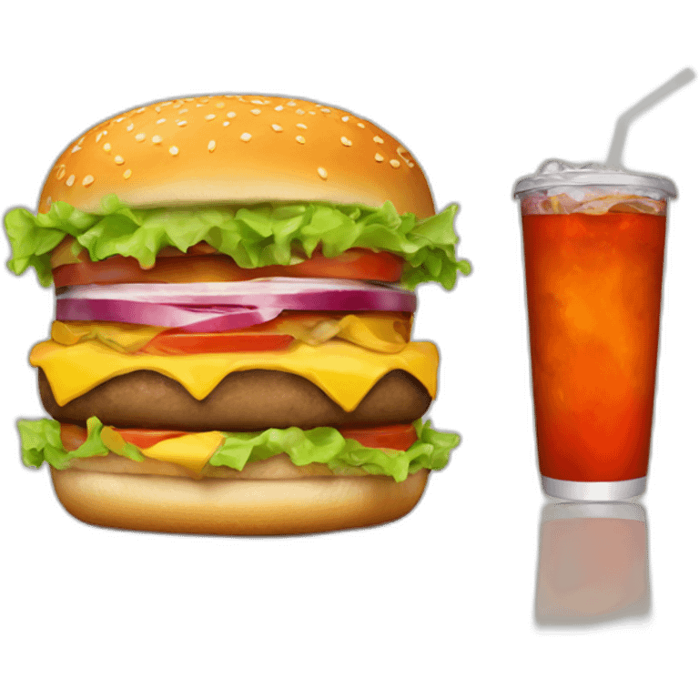 Burger and soda emoji