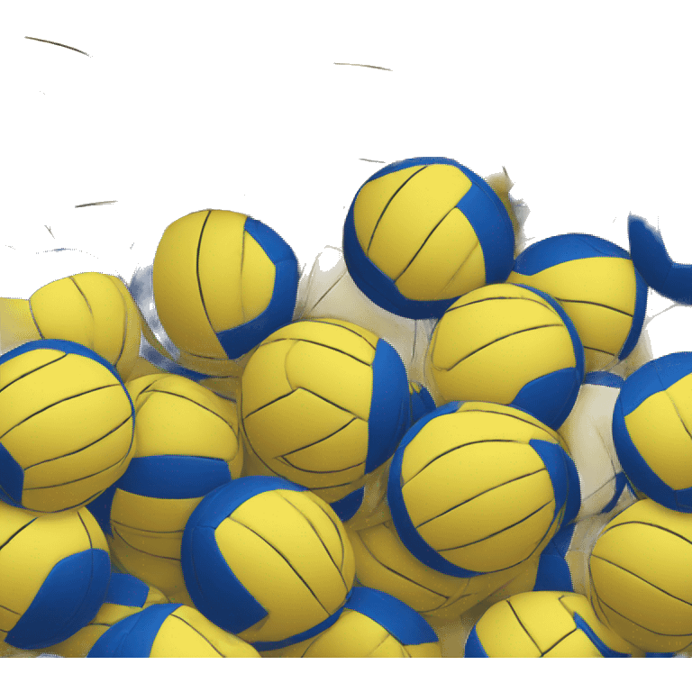 Volleyball ball yellow and blue emoji