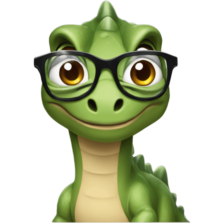 A dinosaur with glasses  emoji