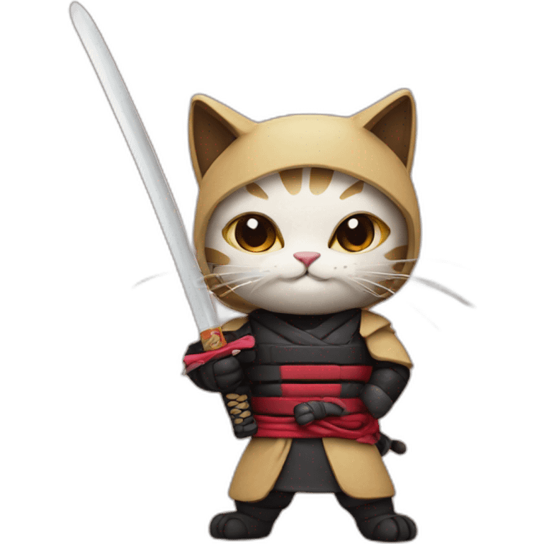 Cat ninja katana dessert emoji