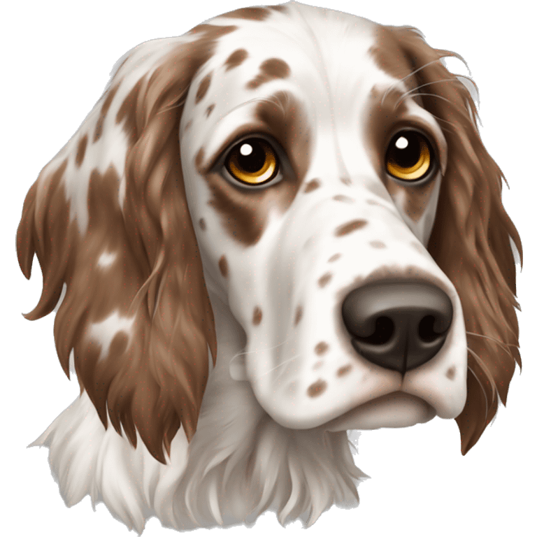 brown and white english setter emoji