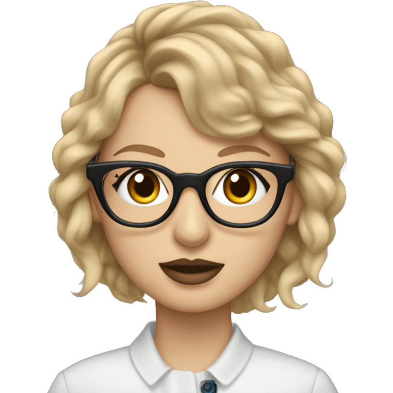 Taylor swift with blu eyes wearing glasses  emoji