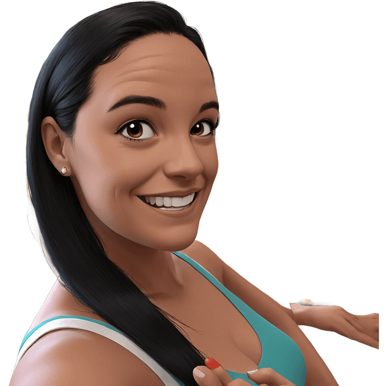 smiling girl with black hair emoji