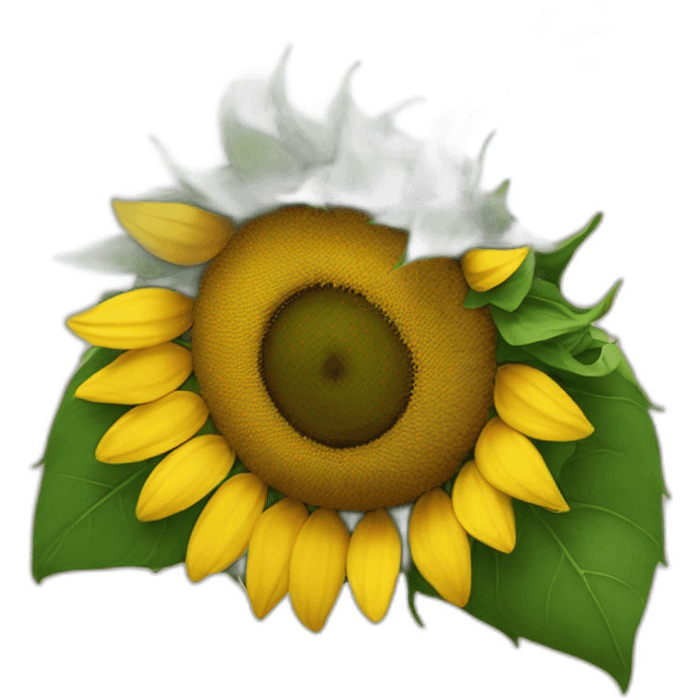 Sunflower with facial features  emoji