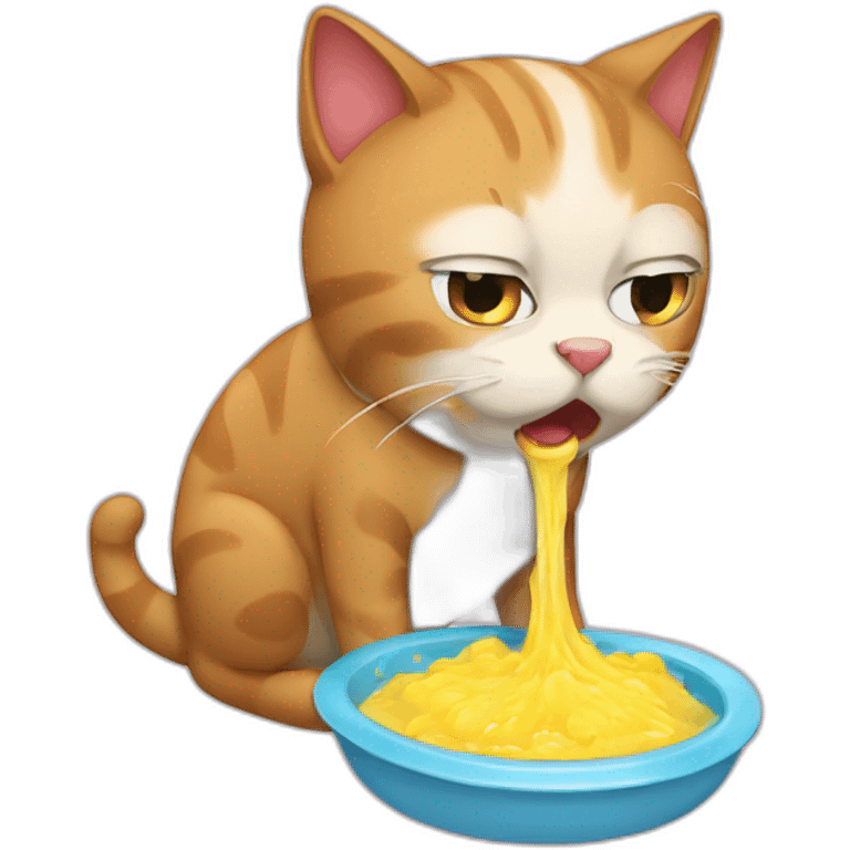 The cat is vomiting emoji