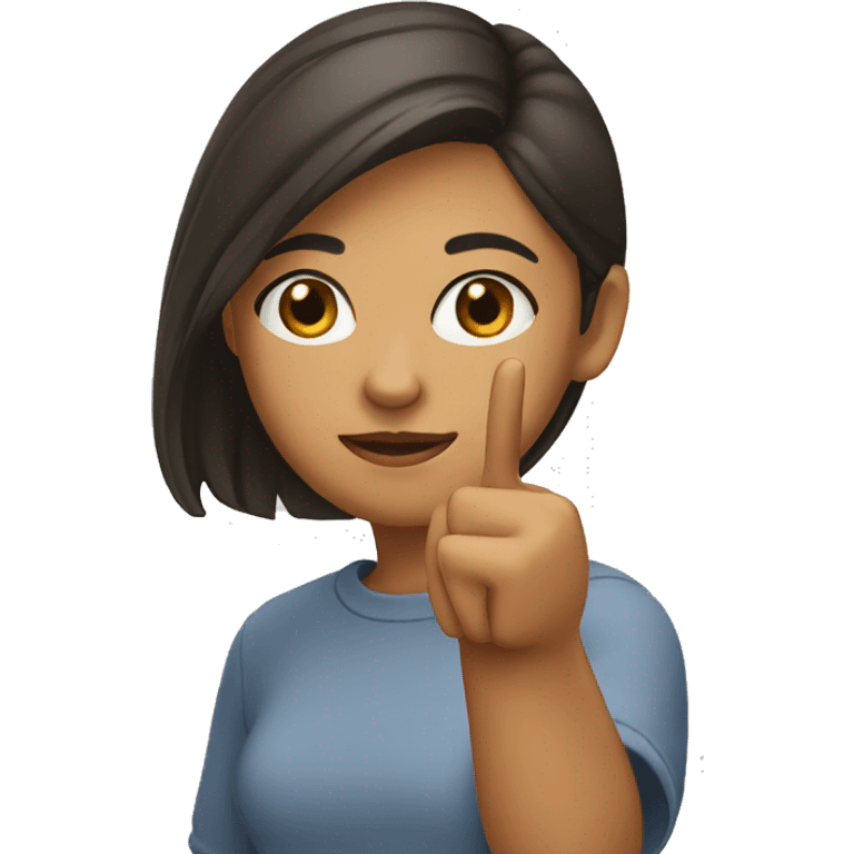 Girl pointing her finger down emoji