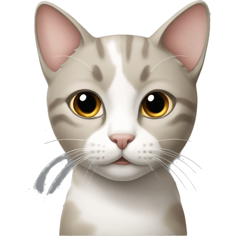 beige grey and white cat   emoji