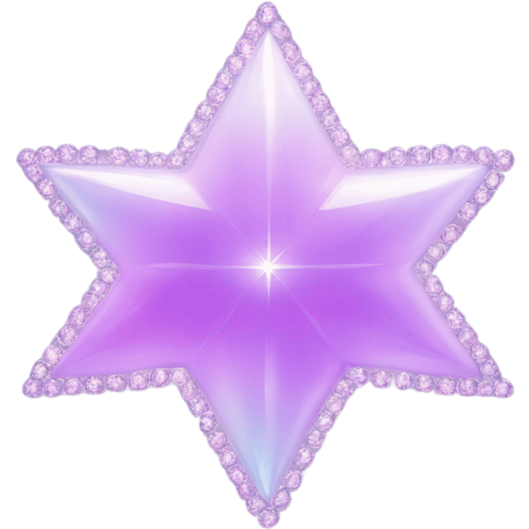 Sparkly glossy Pastel lilac-gradient  four-point star rounded diamond star emoji