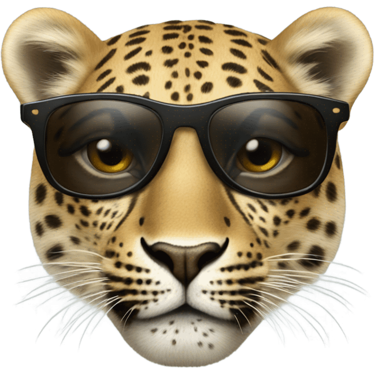 leopardo con gafas emoji