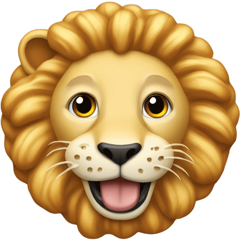 Lion eating crumpet emoji