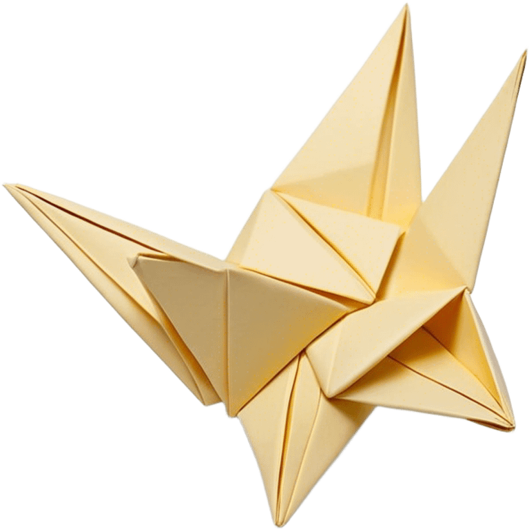 Cinematic Realistic depiction of an elegant origami creation, rendered with delicate paper textures and intricate folds, set on a minimalist background with soft, diffuse lighting that accentuates its artistic precision emoji