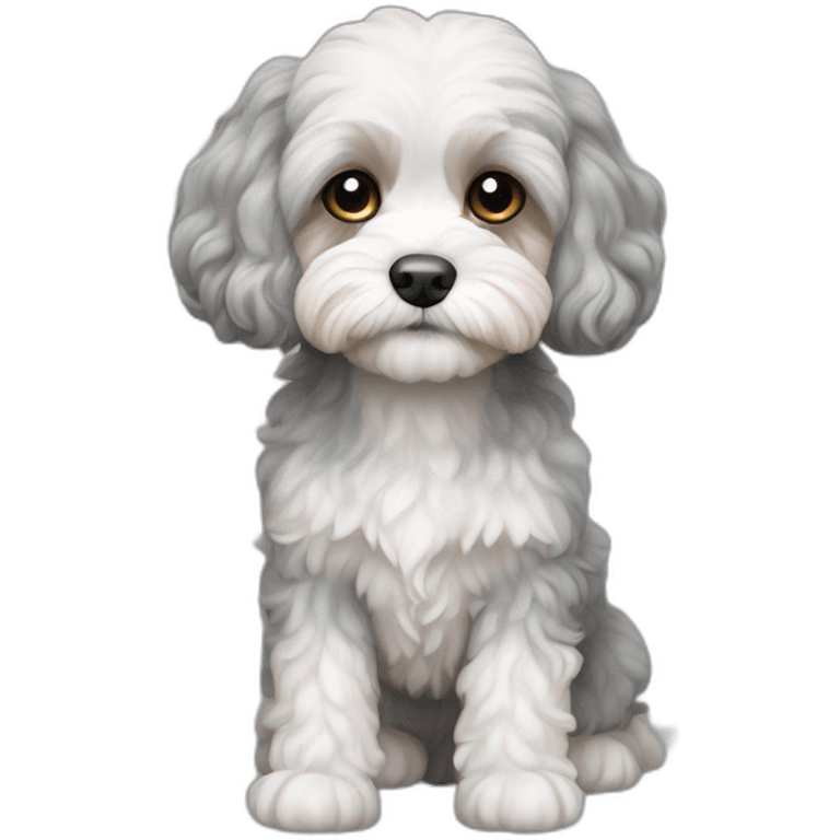 White grey cavapoo emoji