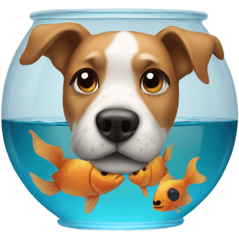 Dog in a fish bowl emoji