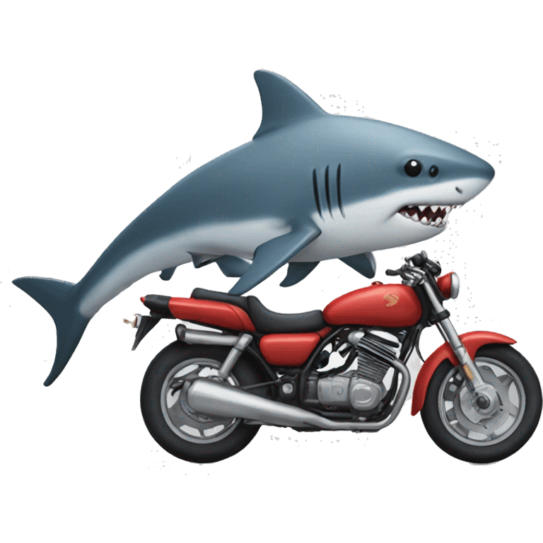 Motorcycle shark emoji